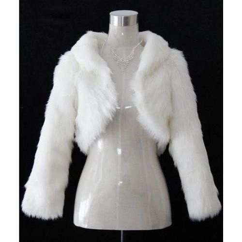 Manteau en Fausse Fourrure Noir Ivoire Blanc pour Demoiselles d'Honneur,Veste à Manches sulf,Châle,Étole