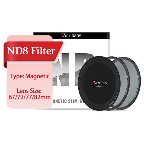 Ensemble de filtres circulaires magnétiques pour objectif d'appareil photo,filtres de protection,accessoires de photographie,67mm,72mm,77mm,82mm,7artisans Characteractors - Type [Magnetic ND8]-77mm