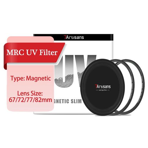 Ensemble de filtres circulaires magnétiques pour objectif d'appareil photo,filtres de protection,accessoires de photographie,67mm,72mm,77mm,82mm,7artisans Characteractors - Type Magnetic UV-77mm