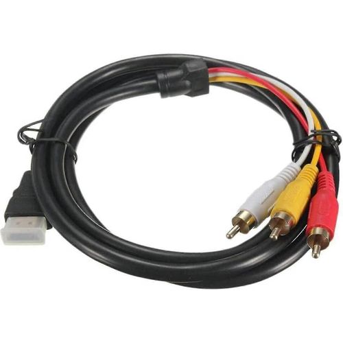 Hdmi vers Rca Tv Câble Hdmi Mâle Vers 3 Rca Mâle Av Câble Vidéo Audio Composant Convertisseur Adaptateur 1080p Câble Pour Hdtv Noir 5ft / 1.5m