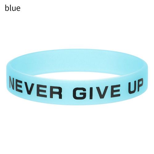 Bracelet Manchette De Sport En Caoutchouc Shoous Never Give Up Pour Hommes Et Femmes,Bijoux De Mode,Cadeaux Joncs,1pc
