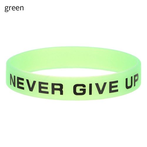Bracelet Manchette En Caoutchouc Shoous Never Give Up Pour Hommes Et Femmes,Bracelet En Silicone Chia Ship,Bracelet De Sport De Motivation Pour Adolescents,Cadeaux Jonc
