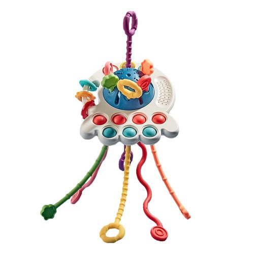 Jouets Éducatifs Précoces En Silicone Pour Bébés,Puzzle,Poulpe,Crabe,Doigt,Côtes,Amusant,Pressable,Mouvement Fin De La Main,Uld'entraînement,Accessoires - Type Octopus-Blue