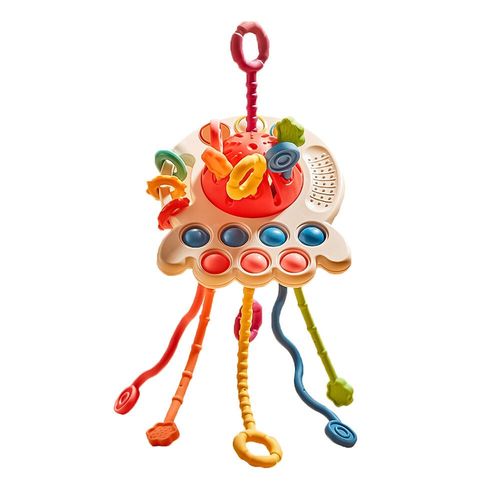 Jouets Éducatifs Précoces En Silicone Pour Bébés,Puzzle,Poulpe,Crabe,Doigt,Côtes,Amusant,Pressable,Mouvement Fin De La Main,Uld'entraînement,Accessoires - Type Octopus-Red