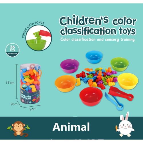 Jeu D'apprenticumbria Montessori Pour Enfant,Jouet Sensoriel,Comptage,Animal,Dinosaure,Tri,Cadeau De Noël - Type Animal 1