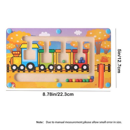Labyrinthe Magnétique En Bois En Forme D'animaux,Jouets De Labyrinthe,Jouets Précoces,Stylo Magnétique,Perles De Conduite,Jeu Coule - Type Train