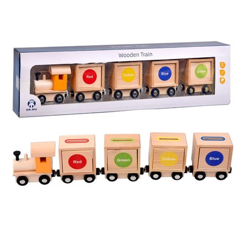 Jouets Empilables Montessori Pour Les Tout-Petits,Ensemble De Train En Bois,Voitures Classiques En Bois Avec Chiffres Et Blocs Pour Garçons Et Filles - Type Train