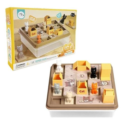 Jouets De Bureau Pour Enfants,Boîtes De Chat,Jeux De Planification Spatiale,Formation À La Pensée Logique,Jouets D'interaction Parent-Enfant - Type Marron