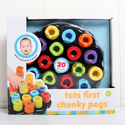 Piquets Épais,Apprendre À Assortir,Empiler,Construire Et Trier Les Piquets Dans Toutes Sortes De Formes Et De Tailles,Jouets Éducatifs