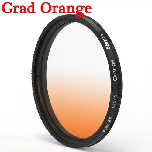 KnPackage X-Filtre circulaire UV Star cpl pour objectif d'appareil photo 49mm,52mm,58mm,67mm,72mm,77mm,accessoires pour Canon EOS 2000D - Type Grad Orange-72mm