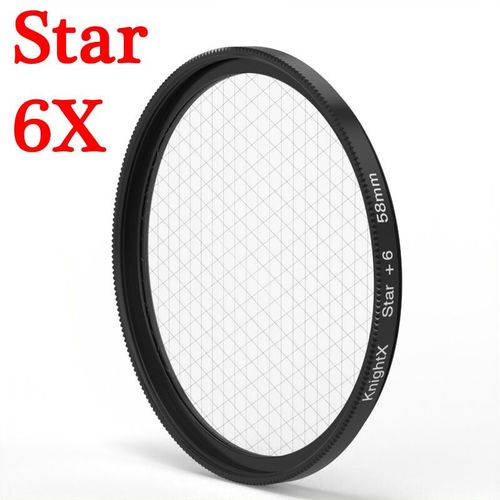 KnPackage-Filtre X Effects Star pour objectif d'appareil photo,ligne de filtre pour IL Eos,Sony Nikon,photographie photo,52mm,55mm,58mm,67mm,77mm - Type Étoile 6X-49mm