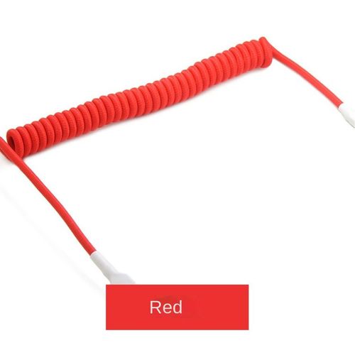 Câble USB type-c vers Mini USB,câble de données tressé à ressort,pour clavier mécanique,aviateur,connecteur d'ordinateur de bureau - Type Red-0.25M