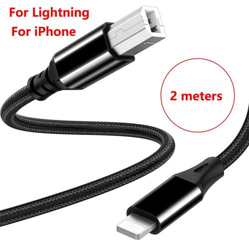 Câble usb Type b OTG pour iPhone 13,iPad,contrôleur Midi,tambour pour Instrument de musique électronique - Type For Lightning 2 M