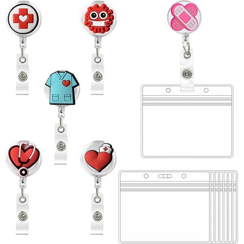 Porte Badge Infirmiere Retractable Insigne Infirmière Personnalisé Attache Badge Enrouleur Avec Clip Accessoire Infirmiere Cadeau Pour Infirmière Docteur Enseignants