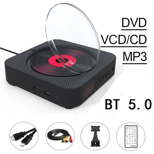 Lecteur DVD et CD HDMI avec haut-parleur intégré,Bluetooth 5.0,prise en charge de la connexion AV,budgétaire TV,musique - Type Black DVD Player