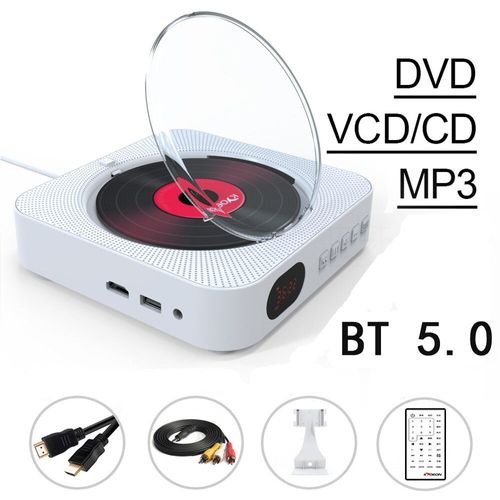Lecteur DVD et CD HDMI avec haut-parleur intégré,Bluetooth 5.0,prise en charge de la connexion AV,budgétaire TV,musique - Type White DVD Player