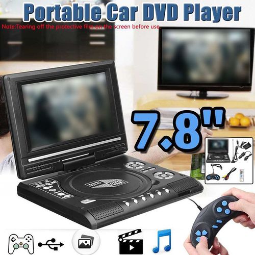 Écran LCD large rotatif à 7.8 °,270 pouces,16:9,lecteur DVD Portable,VCD,MP3,avec fonction de jeu,pour la maison et la voiture - Type 7.8 inch EU Plug