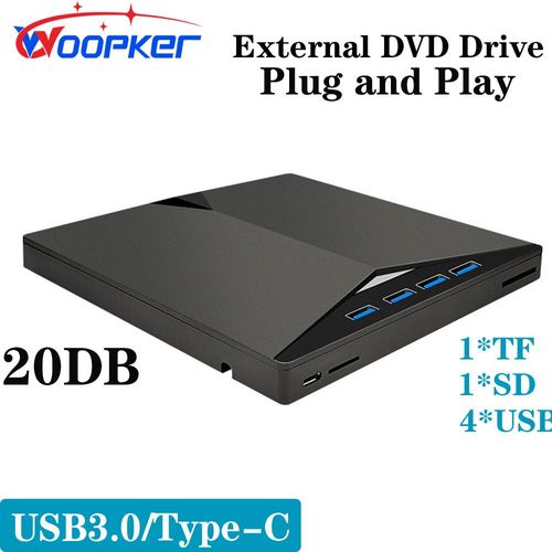 Lecteur DVD Externe 6 en 1,USB 3.0/Type-C,Enregistreur CD Portable,DVD RW,Support P1 7 8 10 11,Système Plug and Play 20 dB