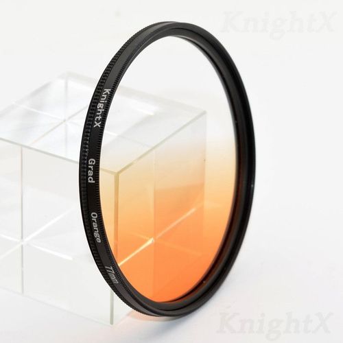 filtre de 24 couleurs pour objectif de photographie,pour nikon canon 18-55 d80 anamorphique eos 600d,52mm 58mm 67mm uv CPL nd - Type Grad Orange-77mm