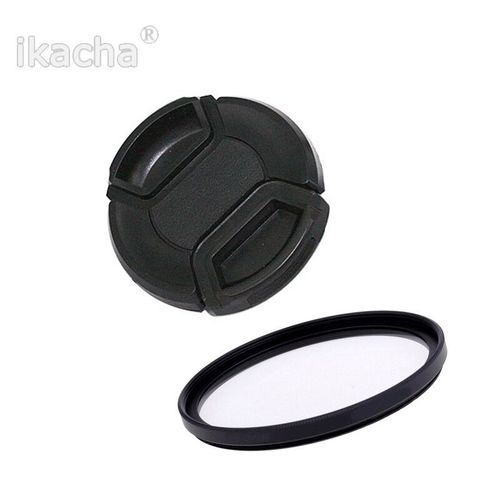 Couvercle de protection d'objectif + filtre UV ultraviolet,49/52/55/58/62/67/72/77/82mm,pour Canon Nikon Sony Pentax Fuji SLR - Type 49mm