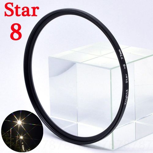 KnPackage-Filtre d'objectif d'appareil photo pour Canon,Sony,Nikon,49mm,52mm,55mm,58mm,67mm,72mm,77mm,X,FLD,UV,CPL,Nwiches volontairement 4,8 étoiles,GND,photographie - Type Star 8X-52mm