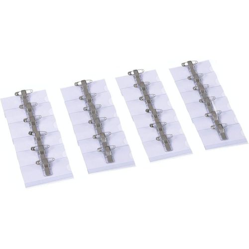 Porte-Badges Nominatifs Avec Pince Crocodile, Épingle De Sécurité Et Étui Pour Cartes Vierges (Lot De 24) | Porte-Cartes D'identité Horizontal Pour Écoles, Bureaux | 75 X 40mm
