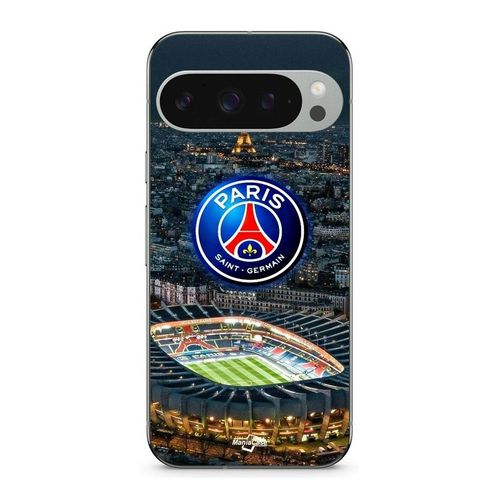 Coque Google Pixel 9 Pro Xl Psg Logo Stade Nuit Tour Eiffel