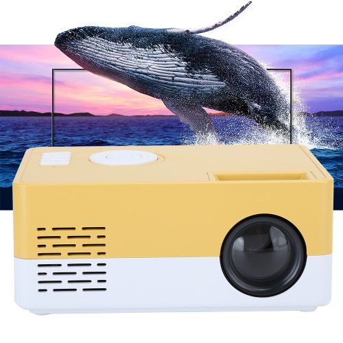 Mini projecteur LED haute définition 1080p, Home cinéma intelligent, jaune et blanc, prise 100-240VEU