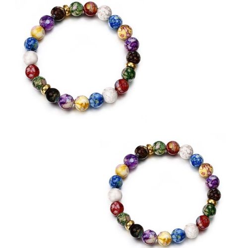 Bracelet En Pierre Constants Ique Pour Hommes Et Femmes,7 Chakras,Reiki,Guérison,Yoga,Équilibre,Perles D'énergie,Perte De Poids,Bijoux Jonc