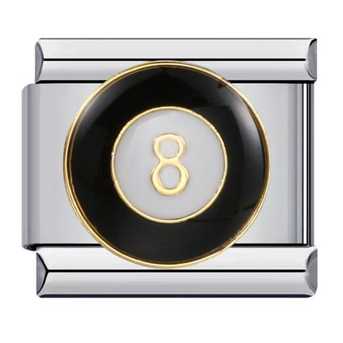 Liens De Charme De Football En Acier Inoxydable,Basket-Ball,Football Américain,Sports,Italien,Ajustement De Bracelet De 9mm,Bijoux De Bricolage Exécutifs,Noir 8
