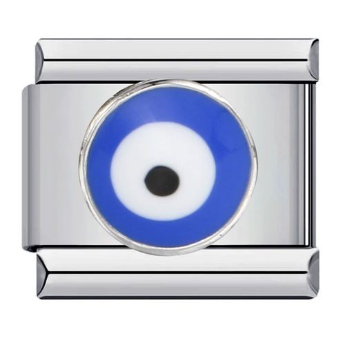 Bracelet En Acier Inoxydable Blue Glaze Eye,Sun Moon,Star Charm,Italian Links Fit,9mm,Executive Jewelry,Fashion,2024