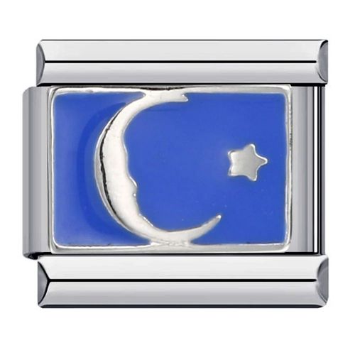 Bracelet En Acier Inoxydable Blue Glaze Eye,Sun Moon,Star Charm,Italian Links Fit,9mm,Executive Jewelry,Fashion,2024