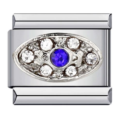 Bracelet En Acier Inoxydable Blue Glaze Eye,Sun Moon,Star Charm,Italian Links Fit,9mm,Executive Jewelry,Fashion,2024