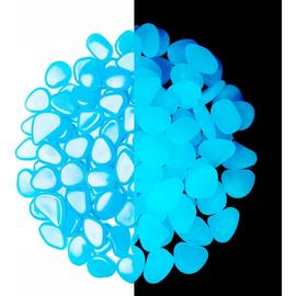 Pierre Lumineuse, 300pcs Galets Lumineux Bleu, Cailloux Artificiels Pierres,  pour Extérieur Jardin Aquarium Chemins Chambre d'enfant
