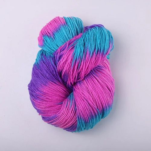 Fil de crochet monochromatique teint Flashy Chunky,fils acryliques colorés,pulls pour bébés,fils de laine Mohair,crochet,boule,2 pièces x 50g - Type 15(2pcs 100grams)