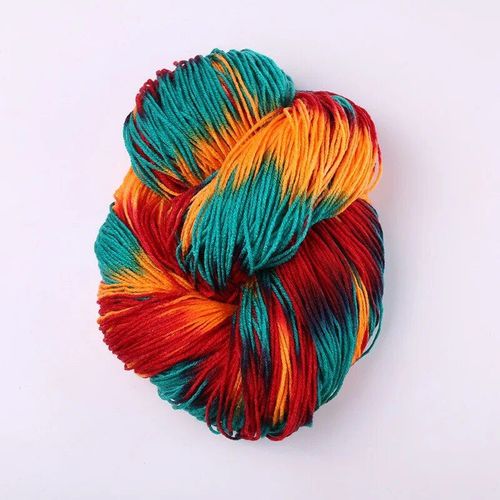 Fil de crochet monochromatique teint Flashy Chunky,fils acryliques colorés,pulls pour bébés,fils de laine Mohair,crochet,boule,2 pièces x 50g - Type 9(2pcs 100grams)