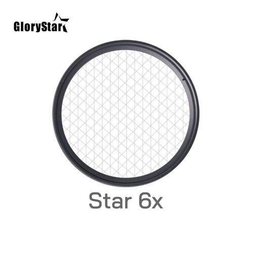filtre d'objectif d'appareil photo,pour canon eos sony nikon d3300 400d 18-135 d5100,37 46 52MM 55MM 58MM 67 77 88 MM - Type Star 6X filter-37MM