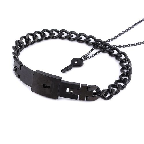 Bracelet Et Pendentif Clé Assortis Pour Couple,Cadeau De Bijoux Amoureux