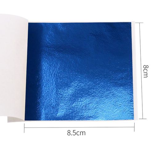 100 Pièces/10clolors,Artisanat D'art,Imitation Or Argent Cuivre Feuille De Métal,Dorure,Feuilles,Bricolage Artisanat,Papier Décoratif - Type Blue 100pcs