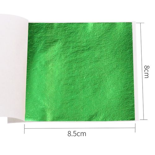 100 Pièces/10clolors,Artisanat D'art,Imitation Or Argent Cuivre Feuille De Métal,Dorure,Feuilles,Bricolage Artisanat,Papier Décoratif - Type Green 100pcs