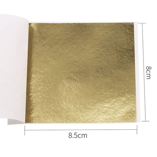 100 Pièces/10clolors,Artisanat D'art,Imitation Or Argent Cuivre Feuille De Métal,Dorure,Feuilles,Bricolage Artisanat,Papier Décoratif - Type Antique Gold 100pcs