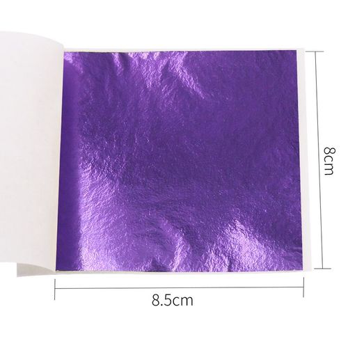 100 Pièces/10clolors,Artisanat D'art,Imitation Or Argent Cuivre Feuille De Métal,Dorure,Feuilles,Bricolage Artisanat,Papier Décoratif - Type Purple 100pcs