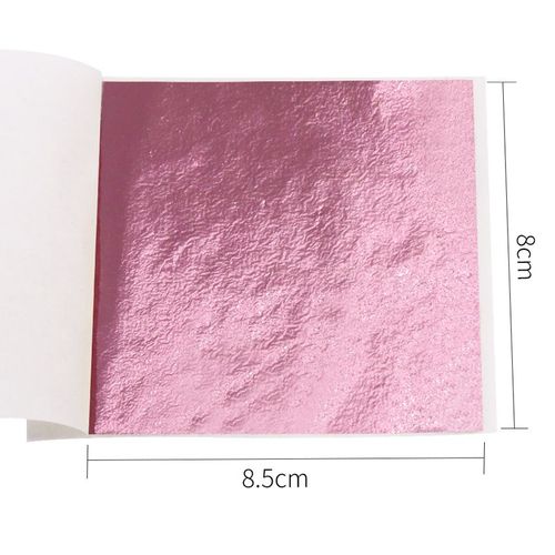 100 Pièces/10clolors,Artisanat D'art,Imitation Or Argent Cuivre Feuille De Métal,Dorure,Feuilles,Bricolage Artisanat,Papier Décoratif - Type Rose Red 100pcs