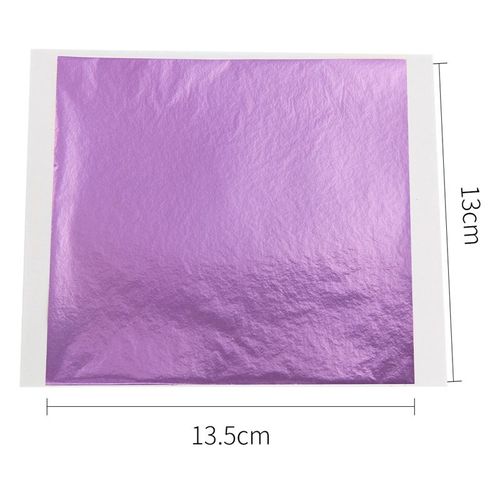 100 Pièces/10clolors,Artisanat D'art,Imitation Or Argent Cuivre Feuille De Métal,Dorure,Feuilles,Bricolage Artisanat,Papier Décoratif - Type Light Purple 100pcs