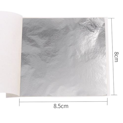 100 Pièces/10clolors,Artisanat D'art,Imitation Or Argent Cuivre Feuille De Métal,Dorure,Feuilles,Bricolage Artisanat,Papier Décoratif - Type Silver 100pcs