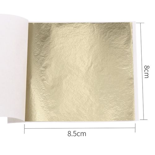 100 Pièces/10clolors,Artisanat D'art,Imitation Or Argent Cuivre Feuille De Métal,Dorure,Feuilles,Bricolage Artisanat,Papier Décoratif - Type Light Gold 100pcs