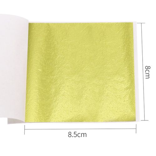 100 Pièces/10clolors,Artisanat D'art,Imitation Or Argent Cuivre Feuille De Métal,Dorure,Feuilles,Bricolage Artisanat,Papier Décoratif - Type Yellow 100pcs