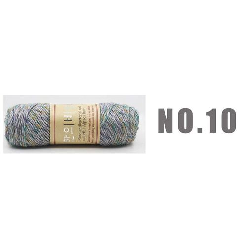 Fil de laine d'alpaga de style coréen,fil optique,laine grossière,écharpe et manteau,vison naturel,cachemire,fil à la main,100g,140m,le plus récent - Type NO10 Flower gray
