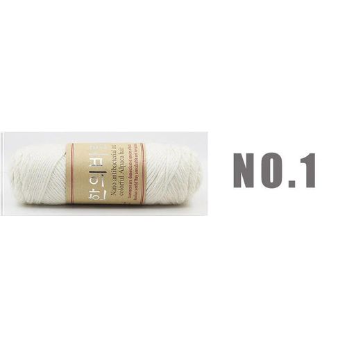 Fil de laine d'alpaga de style coréen,fil optique,laine grossière,écharpe et manteau,vison naturel,cachemire,fil à la main,100g,140m,le plus récent - Type NO1 White yarn