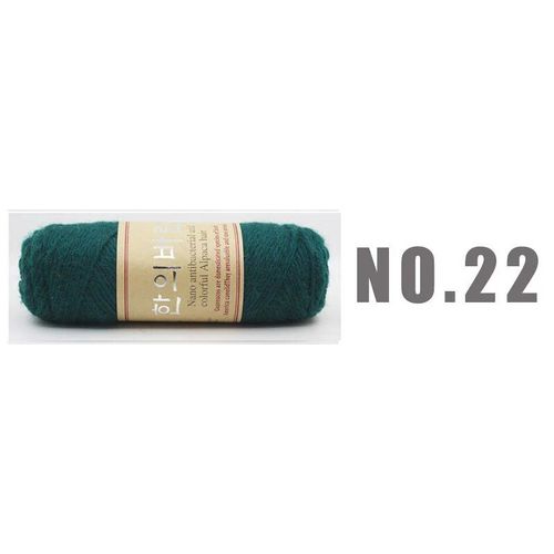 Fil de laine d'alpaga de style coréen,fil optique,laine grossière,écharpe et manteau,vison naturel,cachemire,fil à la main,100g,140m,le plus récent - Type NO22 dark green